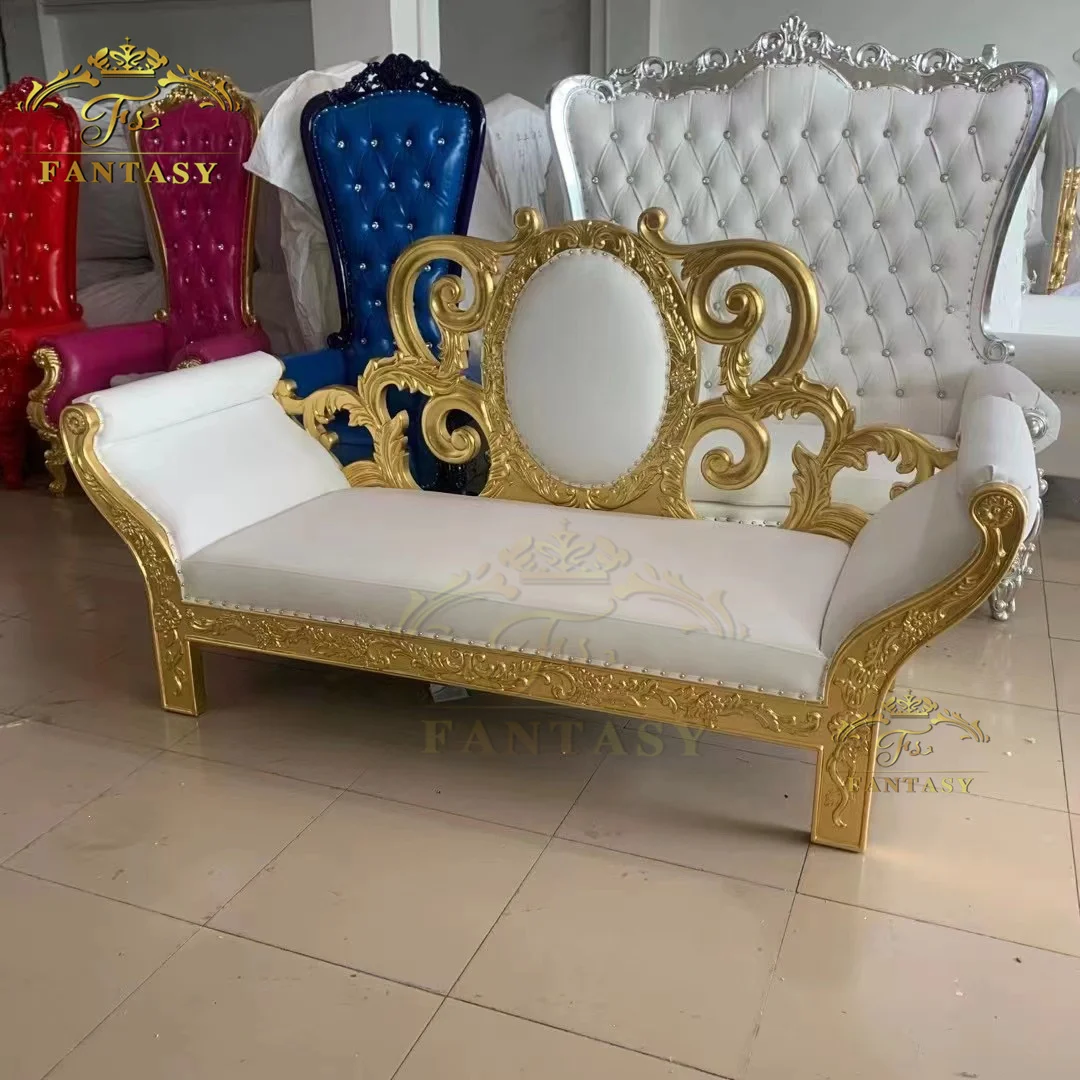 luxury royal king sofa set chaise lounge for wedding hall as bride and groom canape