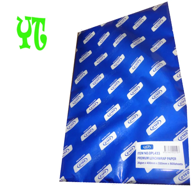 Premium quality Printed greaseproof paper,high quality food grade greaseproof paper raw material,burger wrapping paper in roll