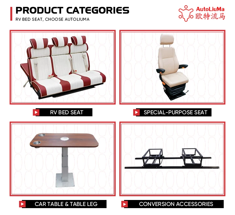 AutoLiuMa Business Style comfortable transit truck rv camper seat bed with seatbelts luxury motorhome rv seats for sale