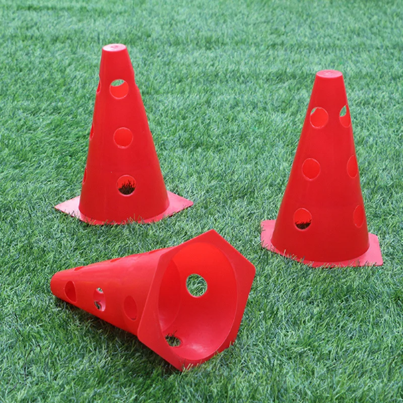 Hexagon cone with holes 23cm height Agility training cones use in combination  soccer training cones