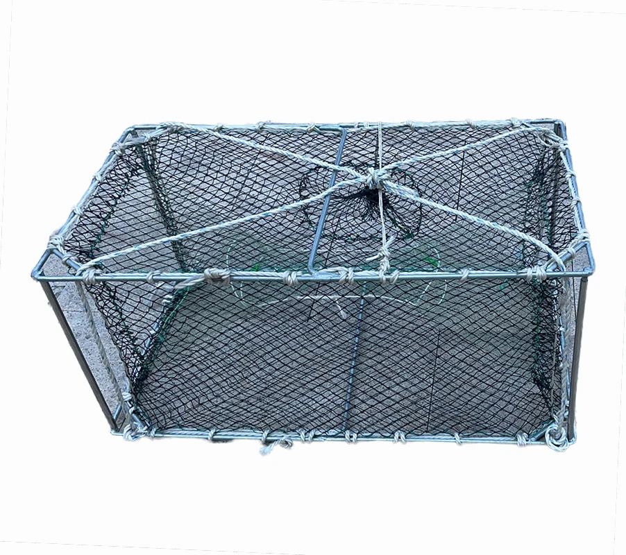 Manufacture fishings of  Folding fish crab traps frabill crawfish cage with rectangle shape for fish shrimp crab lobster