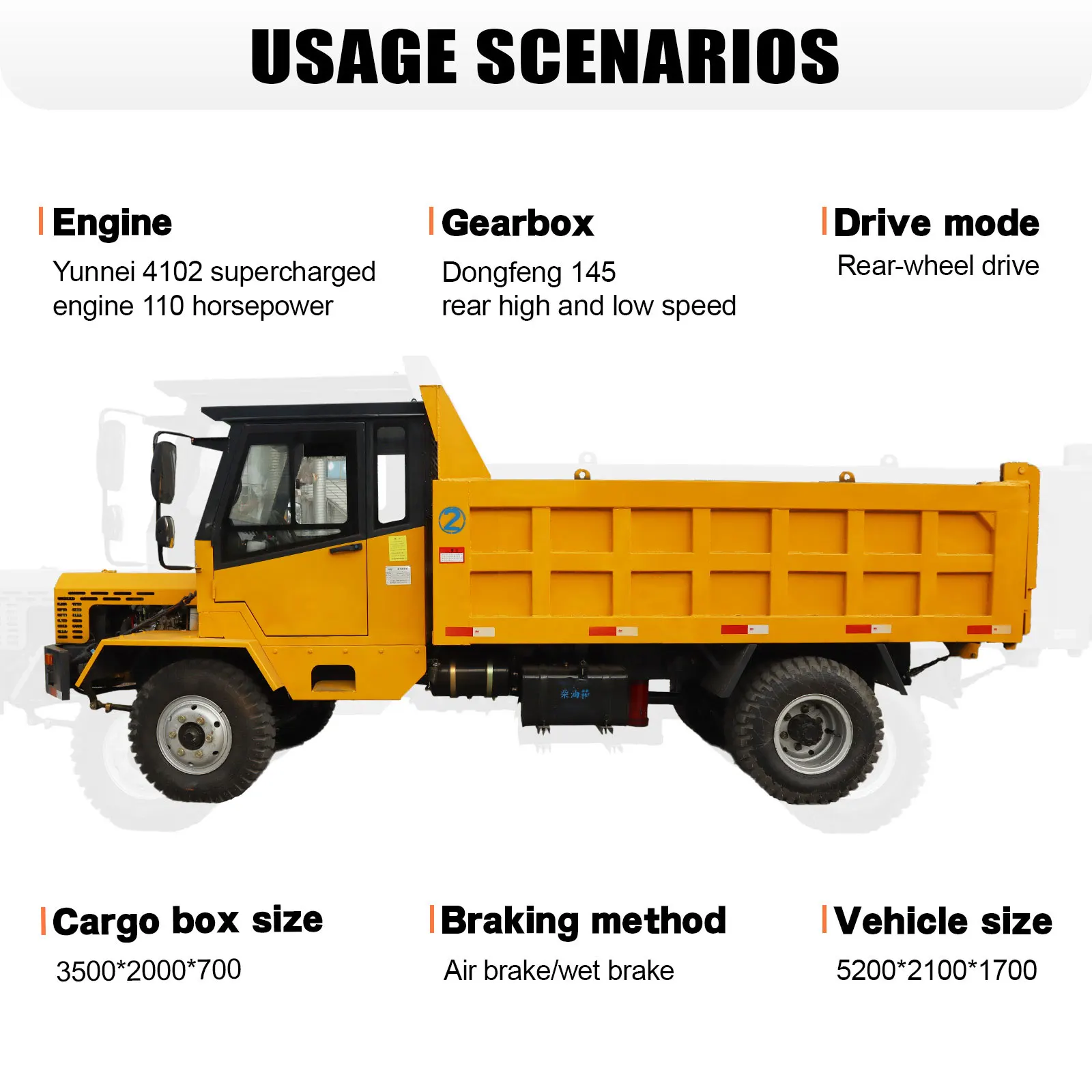 Small mining dump truck 12 tons optional Cummins engine