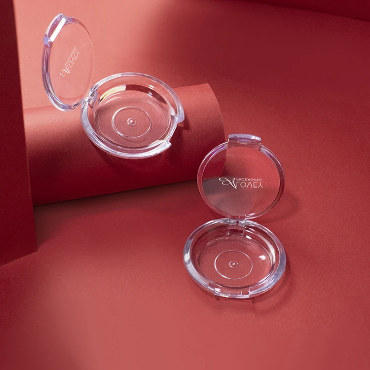 Hot sale Plastic Round Transparent Clear Eyeshadow Case Eyeshadow Palette Private Label Custom Packaging Pallet Eyeshadow
