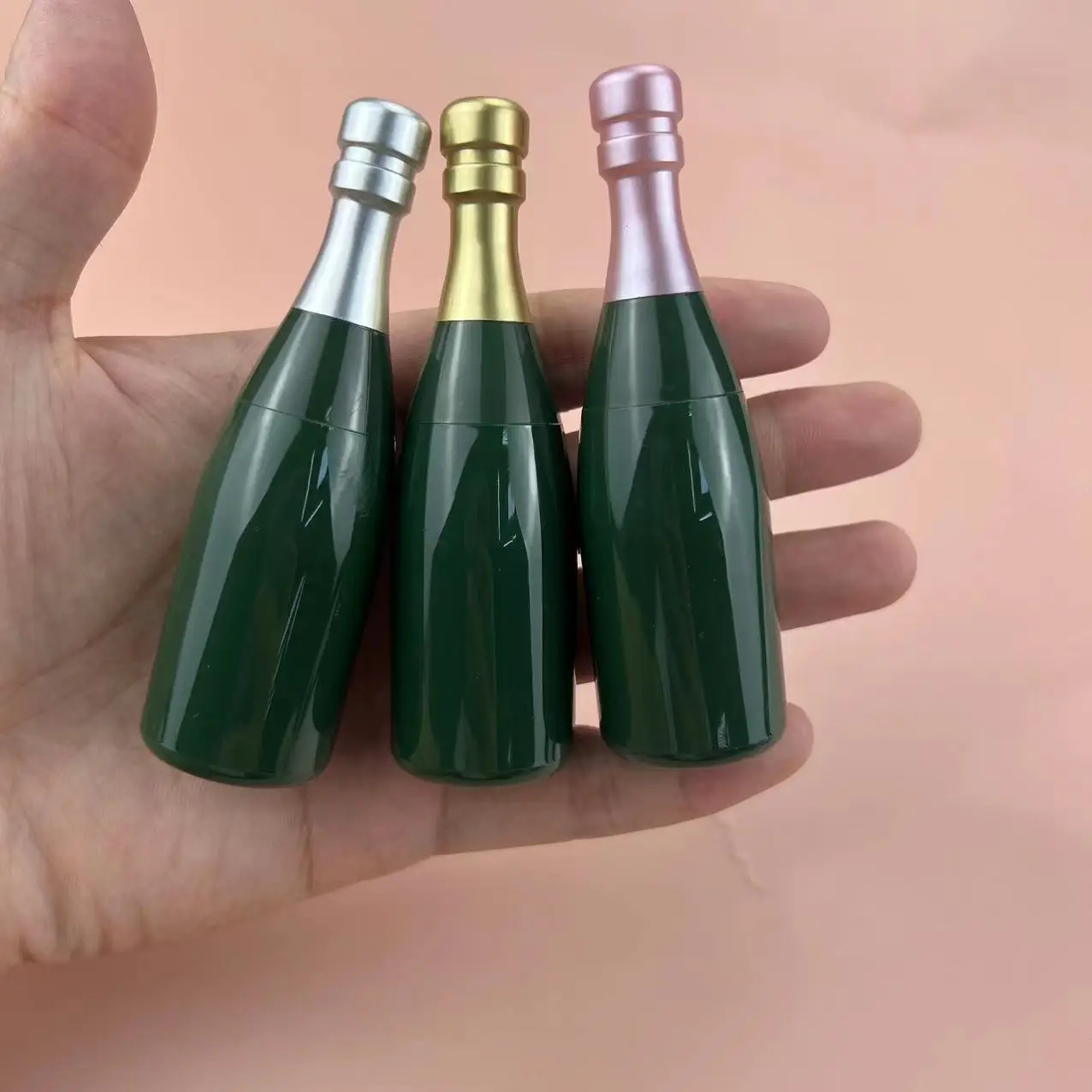 Hot sale Novelty luxury cute fancy champagne shaped 10ml empty lip gloss tubes container packaging