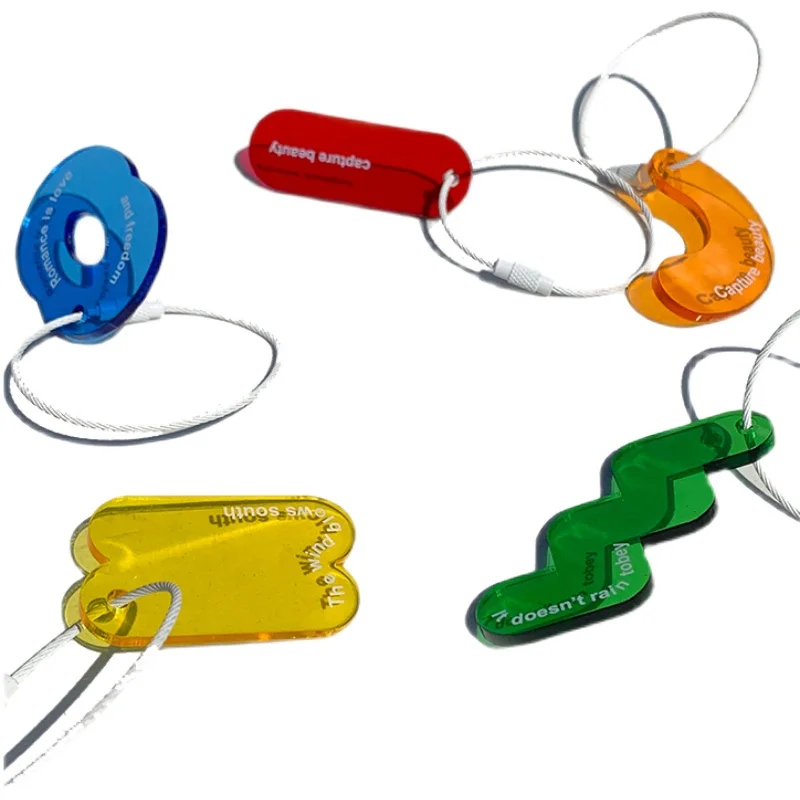 custom designer transparent color acrylic keychain girls charms clear acrylic key ring