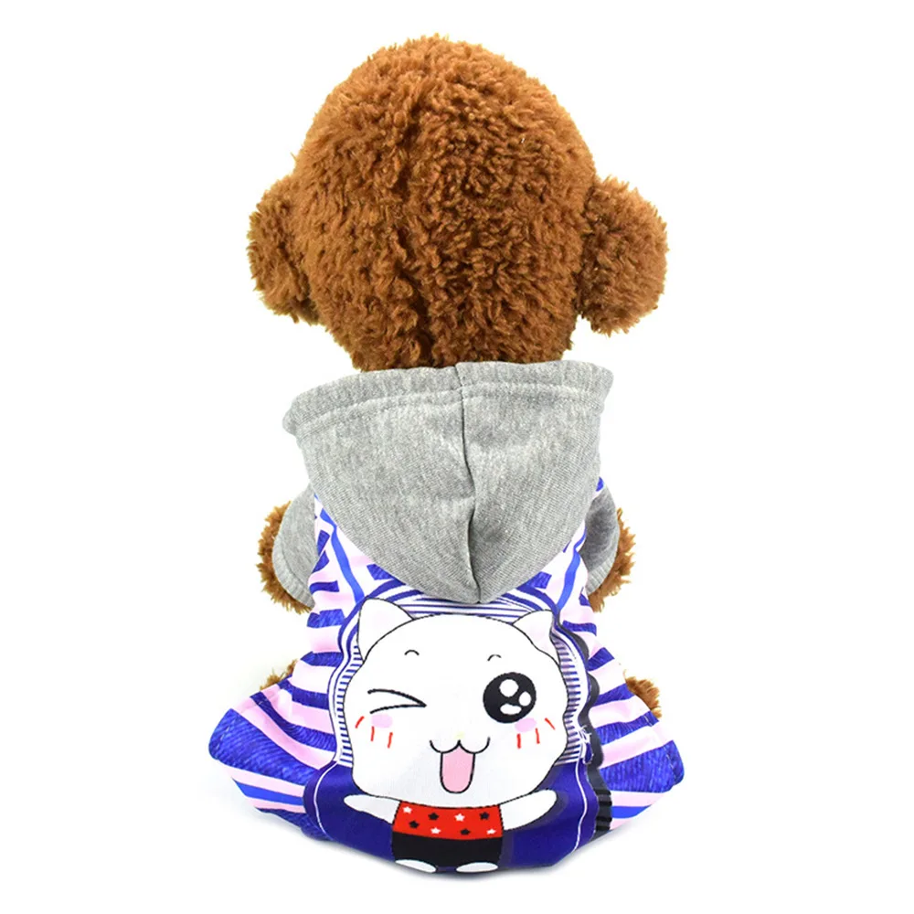 Wholesale cheap price pet four-legs autumn and winter clothes warm teddy puppy clothes cartoon thickening hoodie