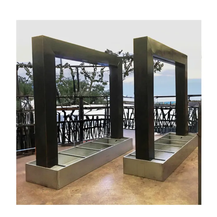 Outdoor Metal Water Features Landscape Corten Steel Water Fountains Indoor  Stainless Steel Waterfall Fountain