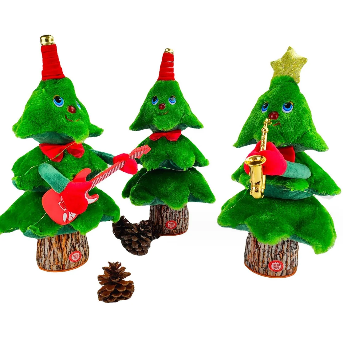 Electric Dancing Christmas Tree Plush Toys Can Sing, Record, Learn to Speak, Can Glow Christmas Gifts