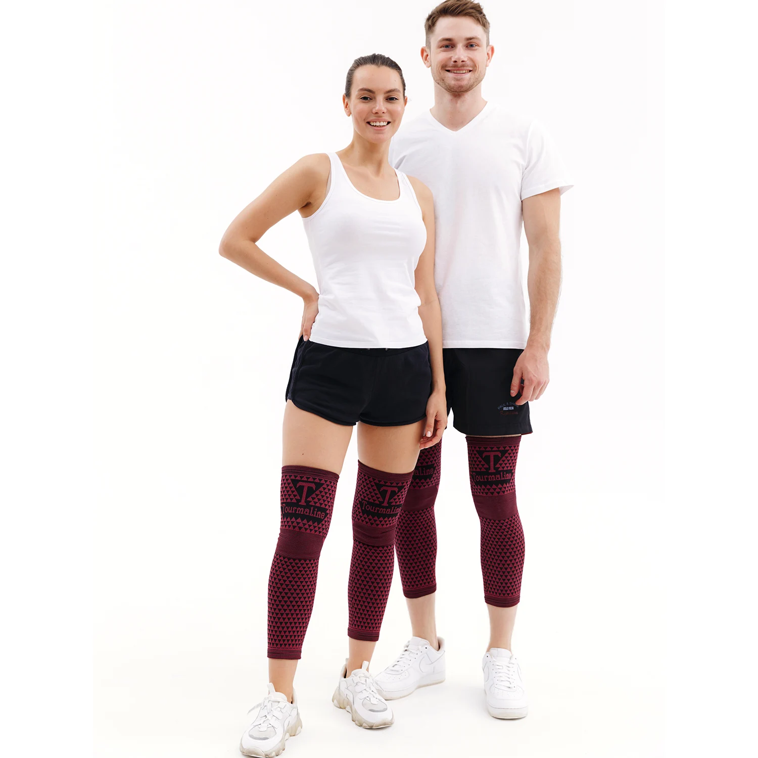 Tourmaline Knee Brace Compression Sleeve Far-Infrared Pain Relief Long Leg Warmer Pad Magnetic Therapy Tourmaline Leg Support