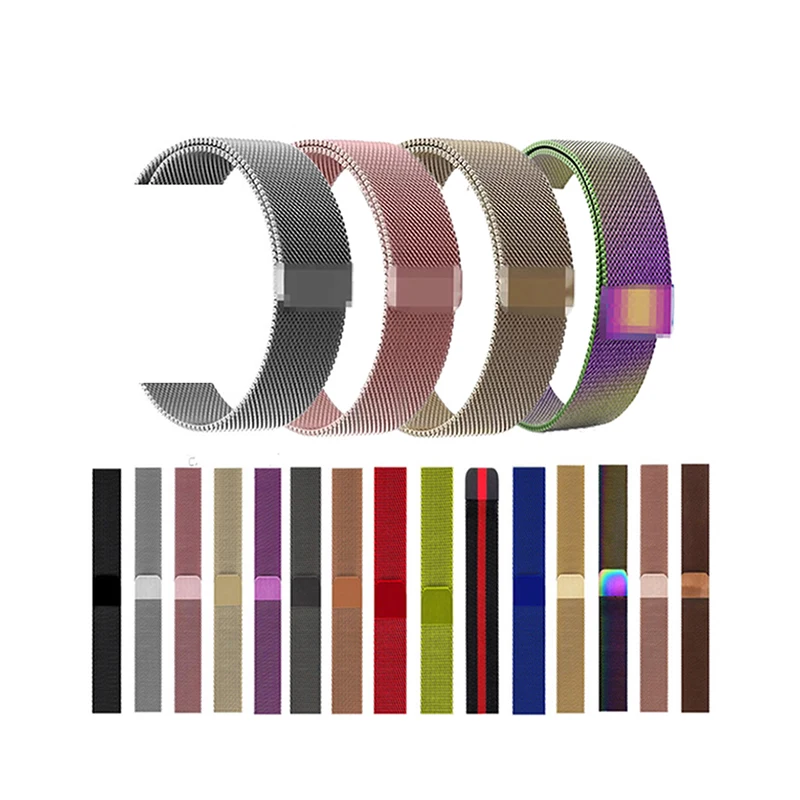 Сетчатый металлический браслет из нержавеющей стали с Миланской петлей, ремешок для Apple Watch, ремешок для iwatch series 6 5 4 3 2 1 SE