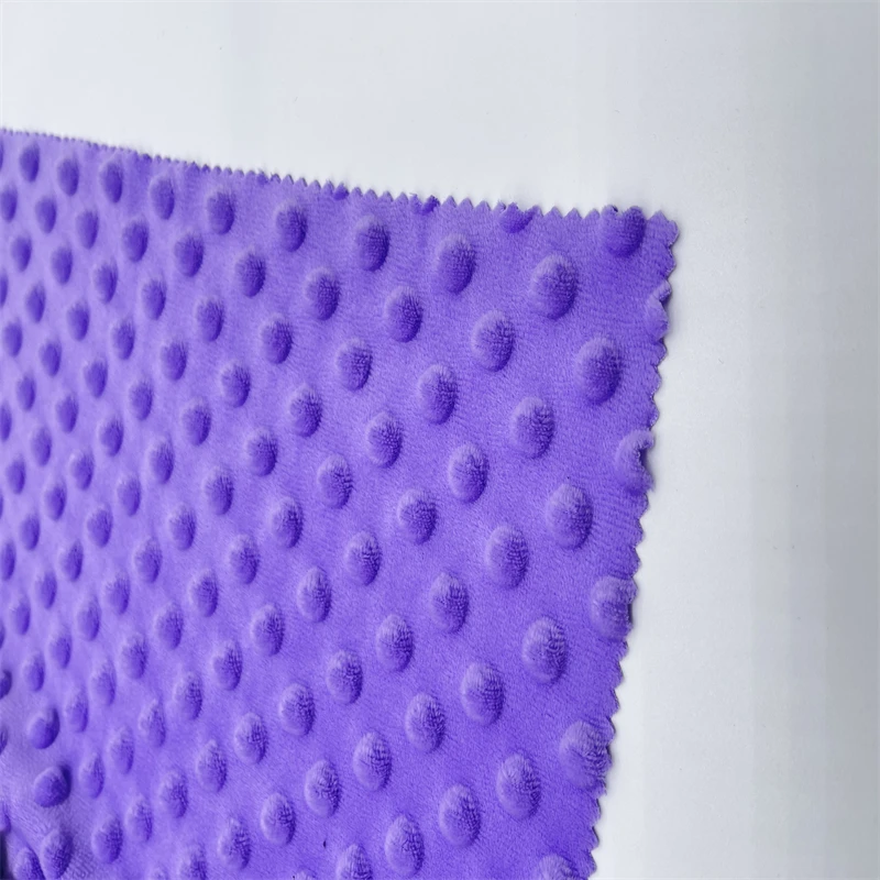 100 polyester 3D Embossed Super Soft  Velboa Minky Dot Fabric For Home Textile