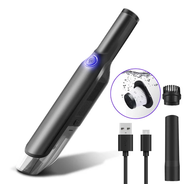 
Powerful Portable Turbo Charging Car Vacuum Cleaner Handheld USB Cordless Vacuum Cleaner Rechargeable Washable Filter Aspiradora 