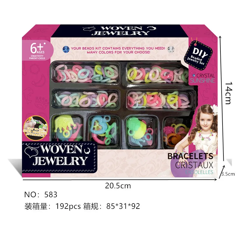 New children bracelets making kit  DIY handmade bracelet creative hand rope girls toys beaded jewelry toys