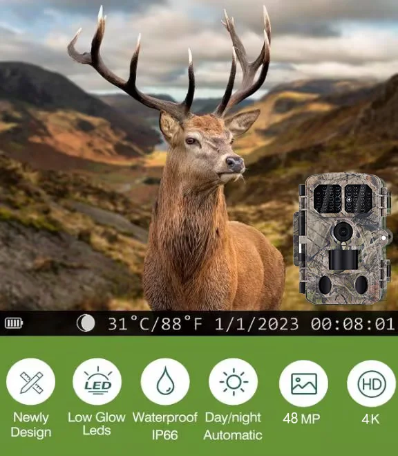 BSTCAM Wildlife Monitoring  4K Wifi Bluetooth Hunting Camera  App Live View Control Remote wifi trail motion camera wireless