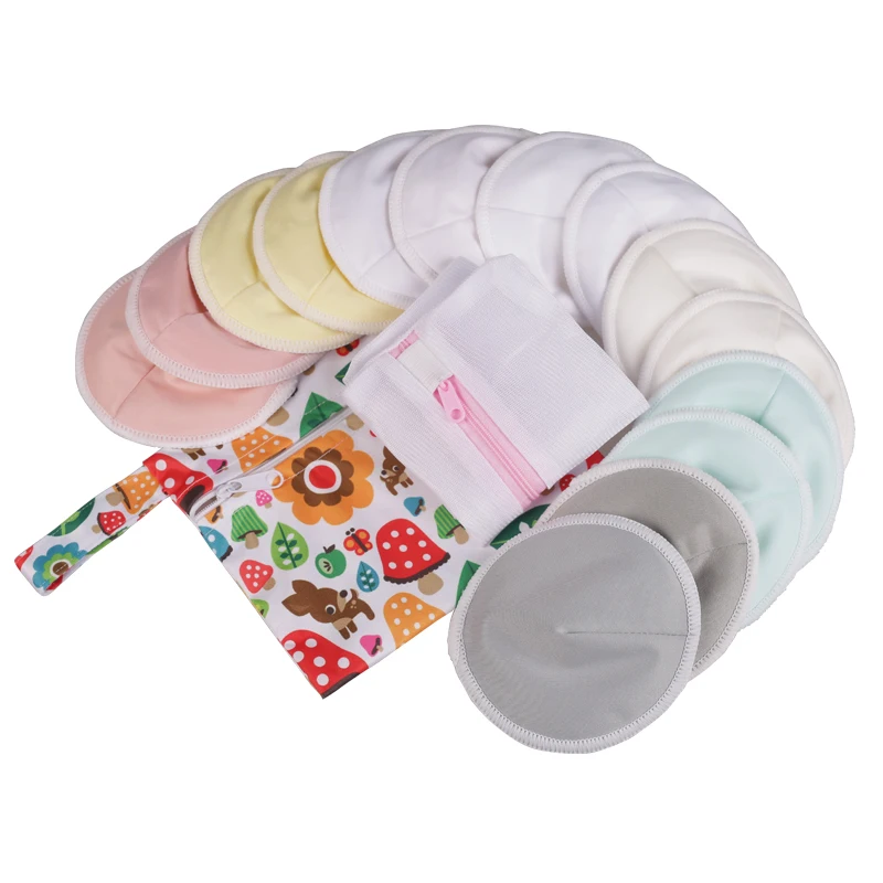 Organic Bamboo Nursing Breast Pads Factory Price Reusable Antibacterial Absorbent Nursing Breast Pad  For Breast Feeding