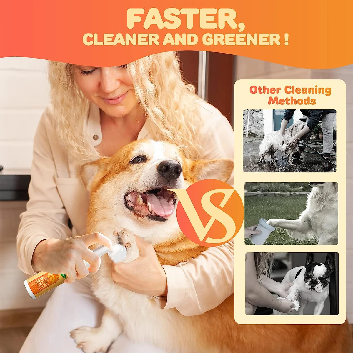 OEM ODM Factory no-rinse wash free 150ml pet paw cleaning pet foot cleaning foam paw no washing with brush