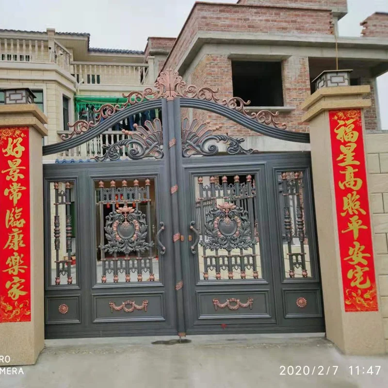  Лидер продаж золотые крашеные кованые железные ворота