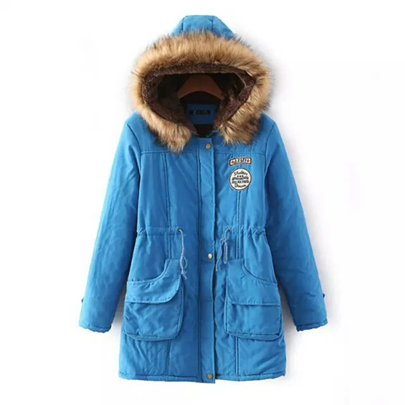 Casual Ladies Female Outerwear Women Jacket Thick Warm Parkas  Large Hooded Winter Coat