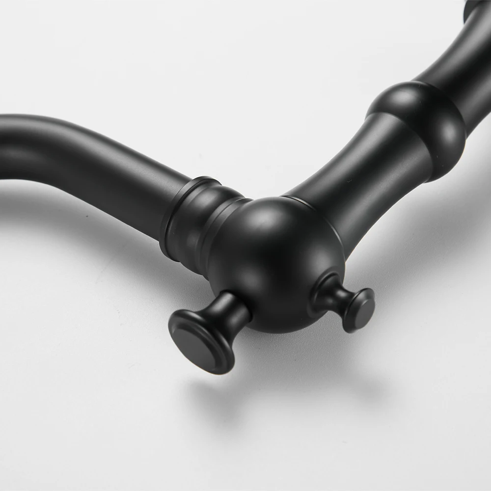 Sanitary ware 3 holes faucets deck mount matte black mixer tap bathroom basin faucet