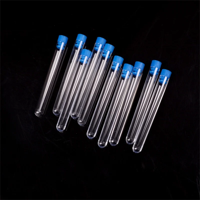 Clear Plastic Test Tubes With Lids Stoppers Lab Test Tubes DIY Handmade Beading Beads Storage Tube Lab tools