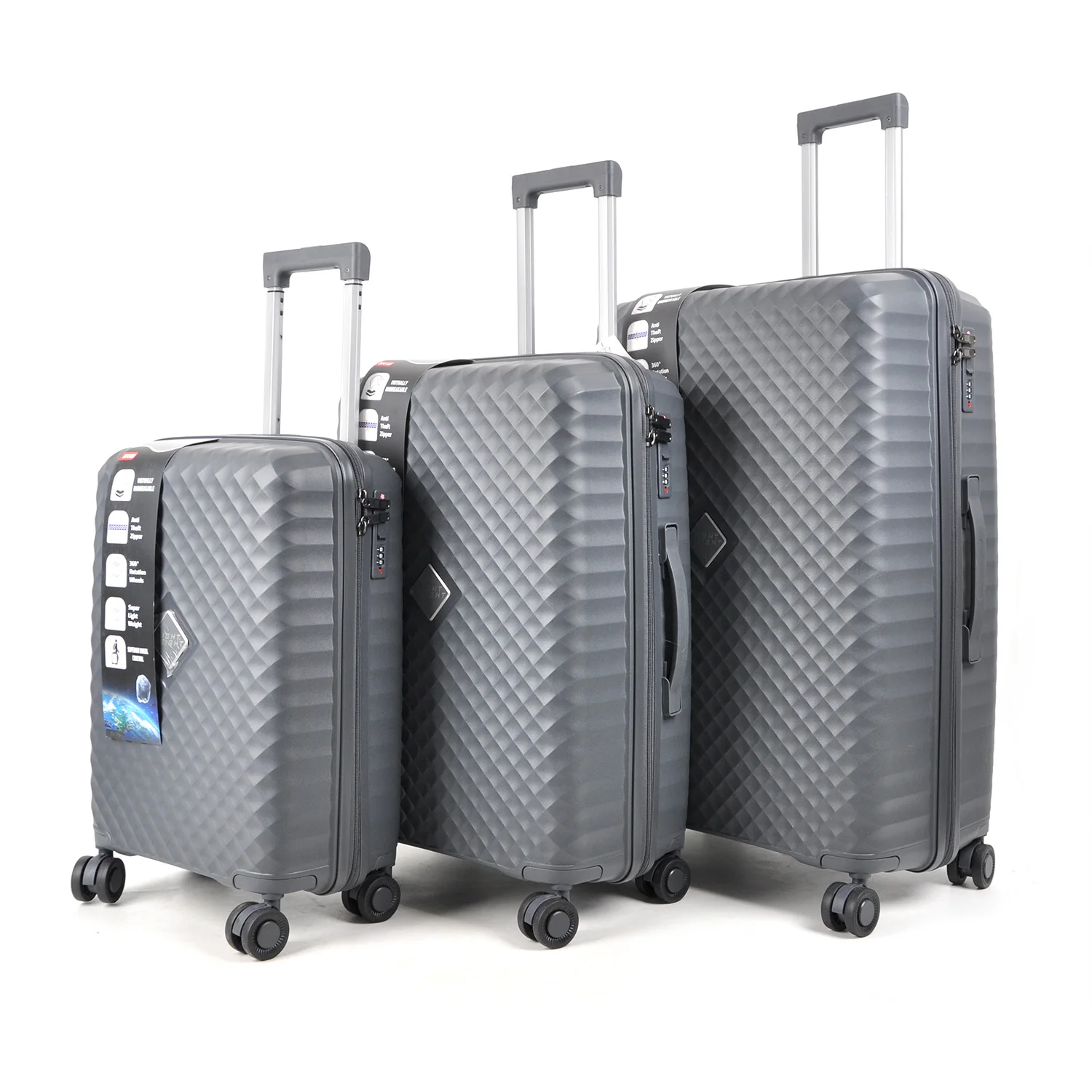 manufacturer custom carry on stylish pp travel hard shell traveling luggages set 3