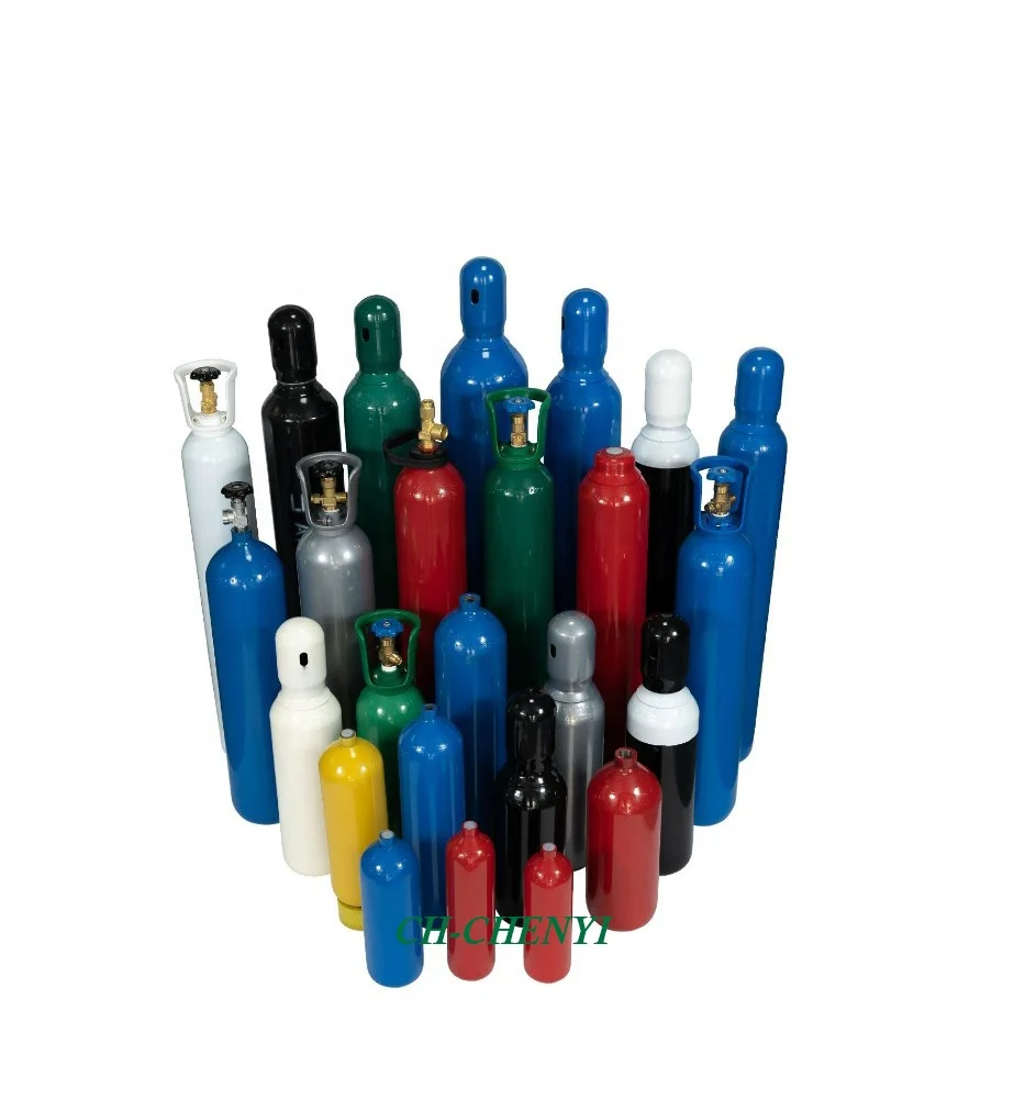 2L 2.67L 2.7L 3L 5L 6.67L 6.7L 8L 10L 13.4L 4L 7.5L 150bar 200bar 216bar ISO9809 EN1964 steel co2 argon nitrogen gas cylinder