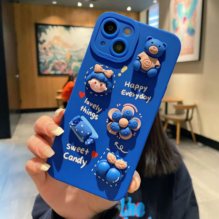 Luxury cute cartoon anime bear design 3D cell phone case cover for iphone 6 7 8 plus x xr xsmax 11 12 13 pro max