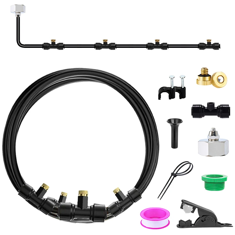 Filterwell Outdoor Water Misting Cooling System Portable For Patio Garden Trampoline Greenhouse Fan