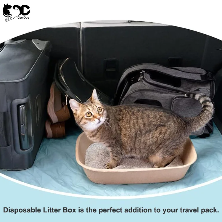 Geerduo Pet Eco-friendly Sustainable Biodegradable Large Durable Disposable Cat Litter Box