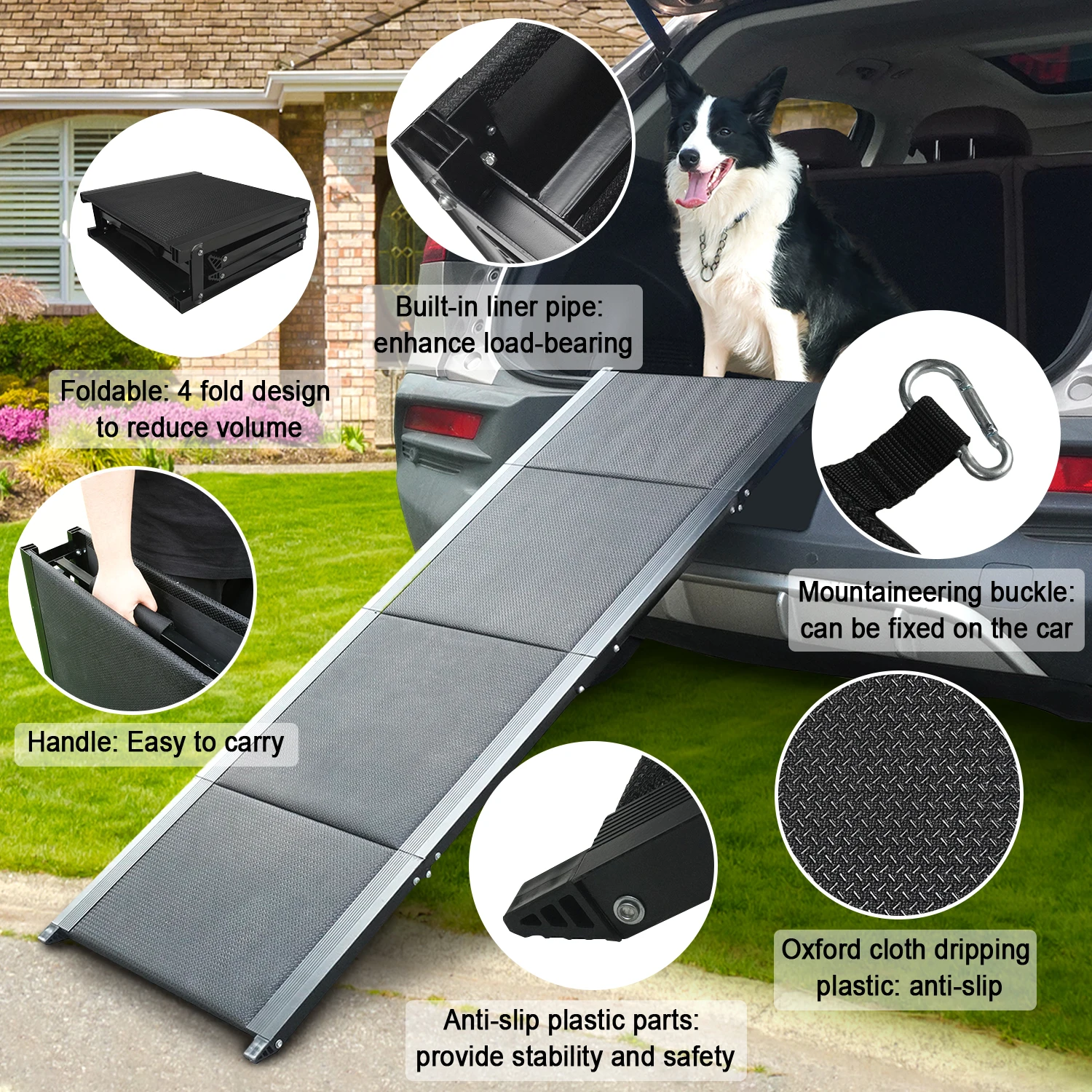 CANBO High Load-bearing Car Dog Step Stairs Ramp Portable Adjustable Pet Ramps for Small Dogs