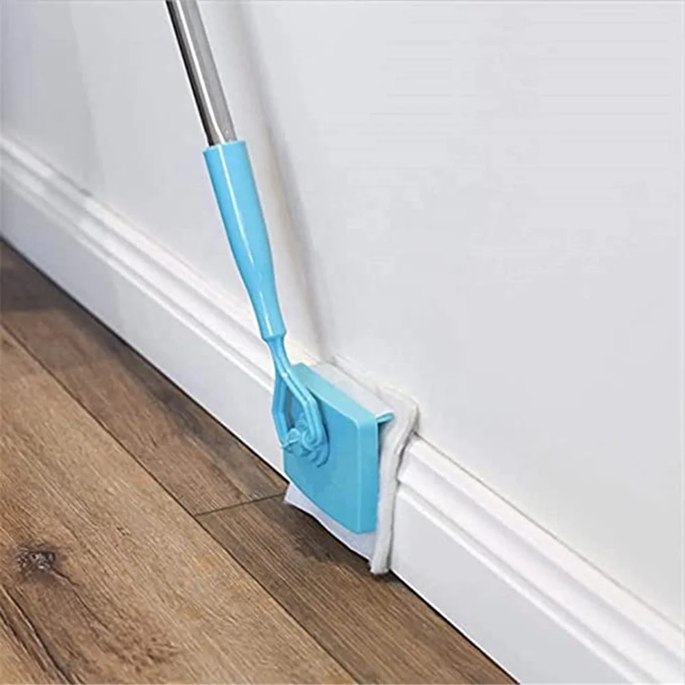 Baseboard Cleaner Tool with Handle Adjustable Baseboard Cleaning Mop Extendable Microfiber Dust Brush Cleaner