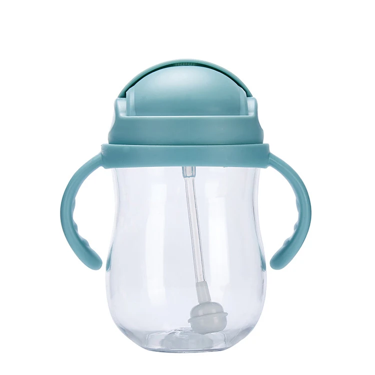 BPA free Tritan water bottle baby LED WEANING feeding weighted straw sippy cup water bottle for baby