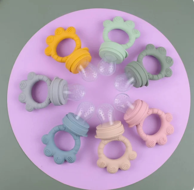 Soft Kids Baby Silicone Fruit Vegetable Fresh Food Feeder Nipple Pacifier Opp Bag Baby Feeding Products Training Baby Eating