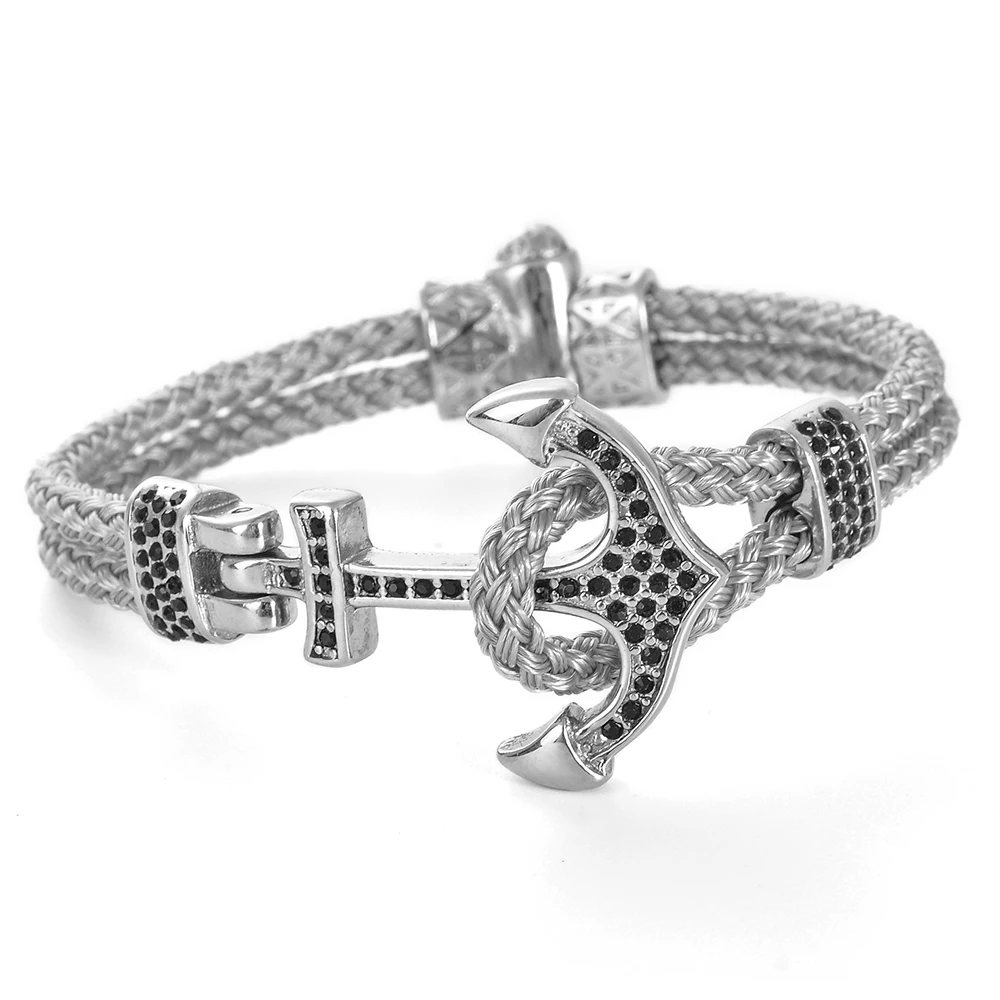 F202 модные классические для мужчин оптовая продажа бусин Pulseras Hombre на удачу очаровательные подарки браслет из нержавеющей стали с
