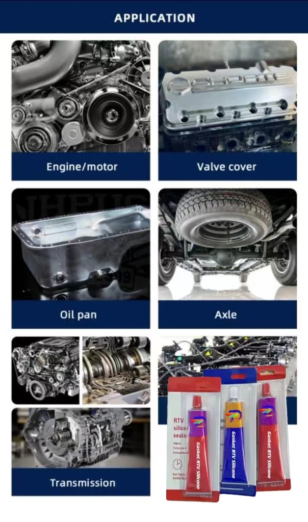 Lower price supplier fast curing RTV gasket maker paste silicone Instant adhesive for auto spare parts/RT V