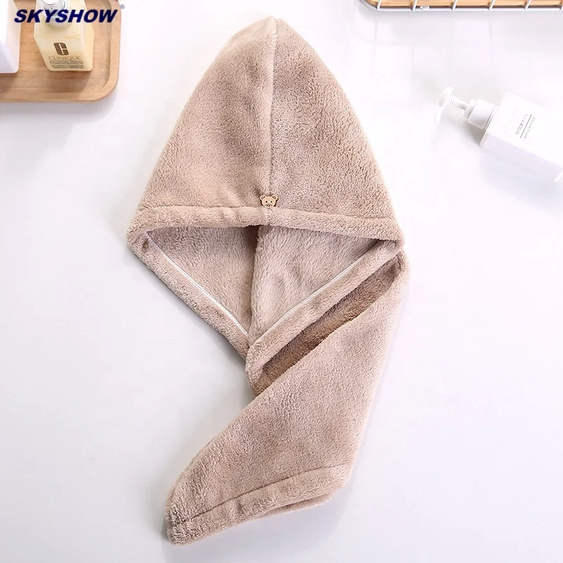 Super absorbent hair wrap towel fast drying red microfibre hair dryer towel