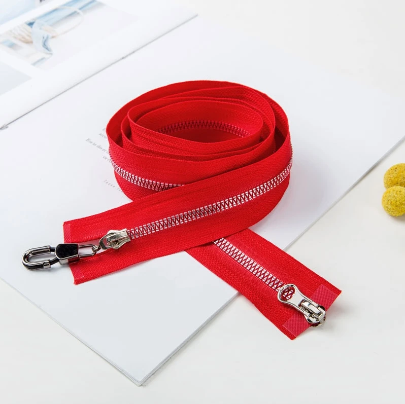 Dawei Factory #5 Metal Zipper Double Slider Zinc Alloy Teeth Customized Logo metal zipper For Garments