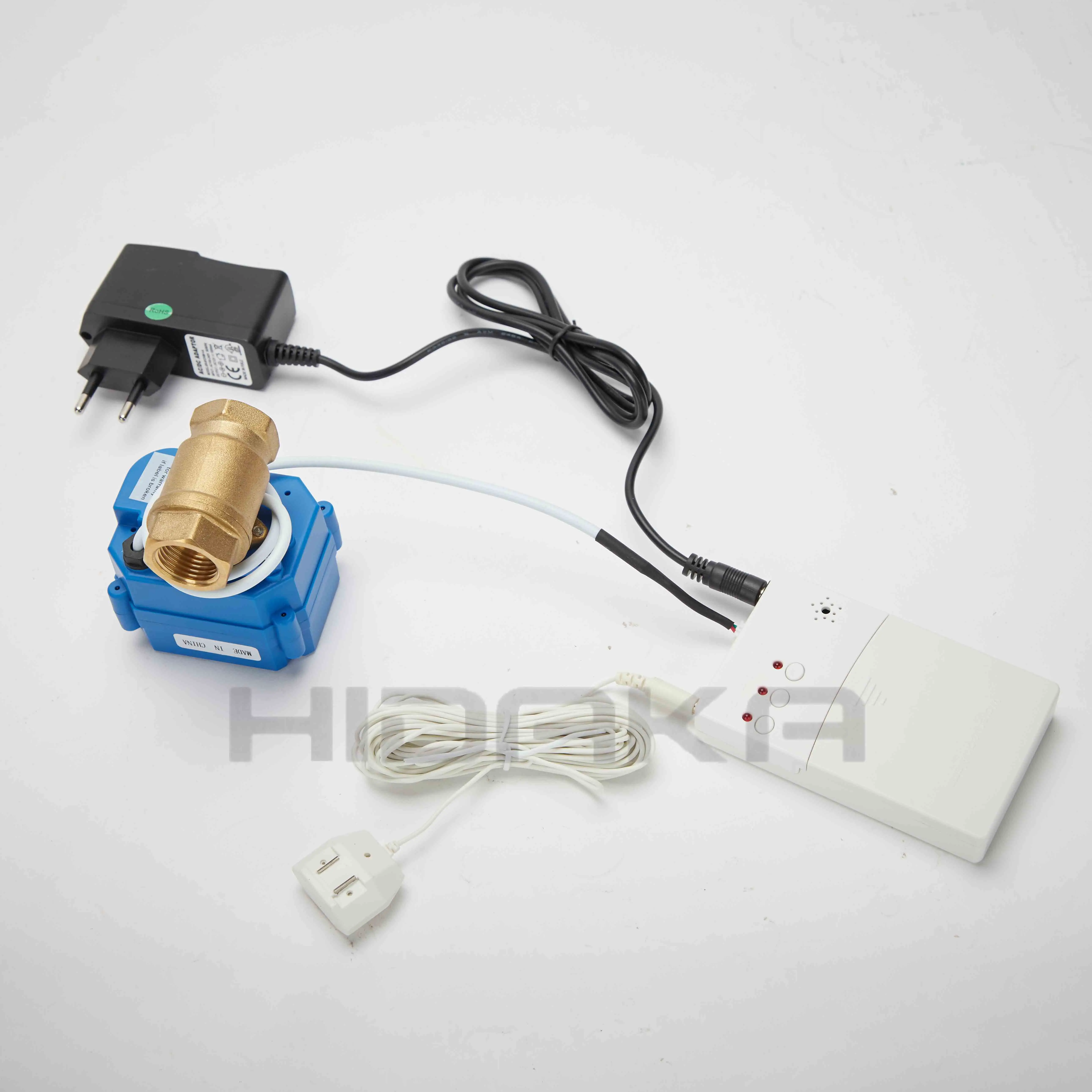 HIDAKA WLD-807 DN25*1 Smart voice Water Leak Detector Home Alarm System with wired sensor Auto Shut Off Valve