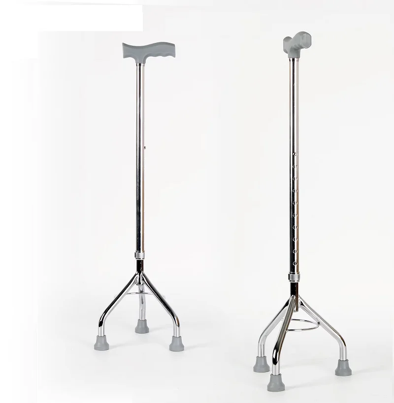 Medical three leg elderly crutch with rubber tip