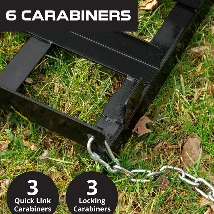 JH-Mech Drag Harrow Heavy Gauge Versatile Welded Black Powder Coated Carbon Steel Driveway Drag for Tractor