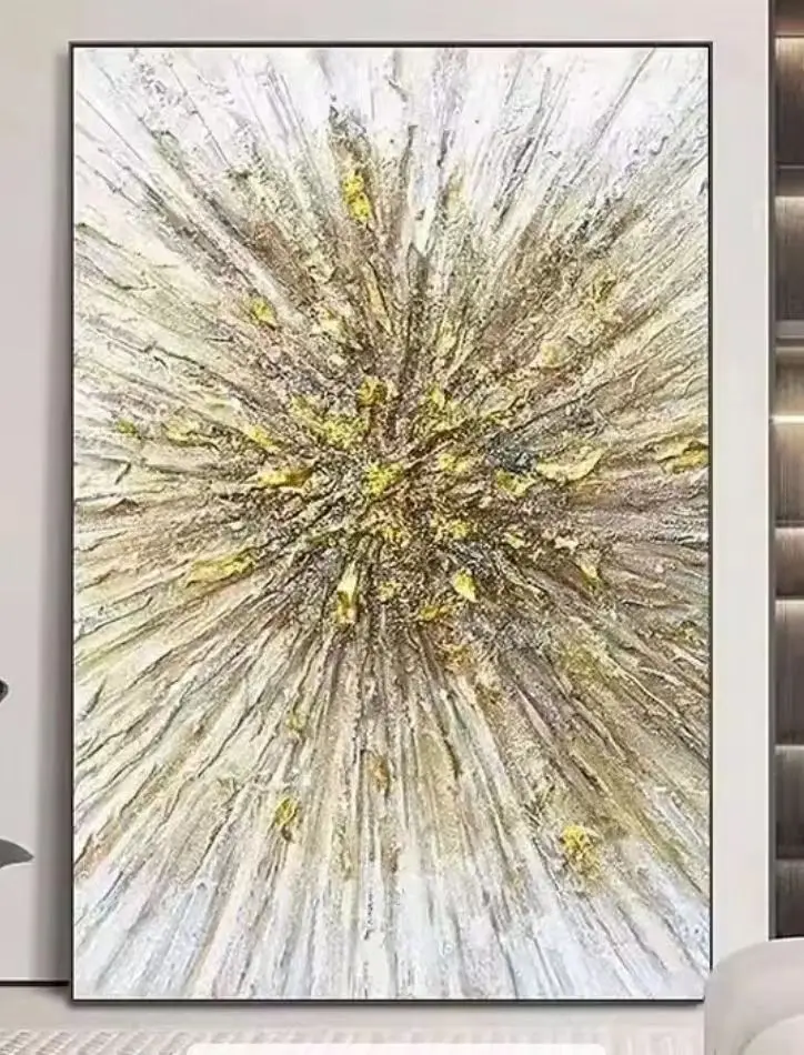 100*70cm Hand-painted oil painting golden Age abstract three-dimensional living room decorative painting porch hanging painting
