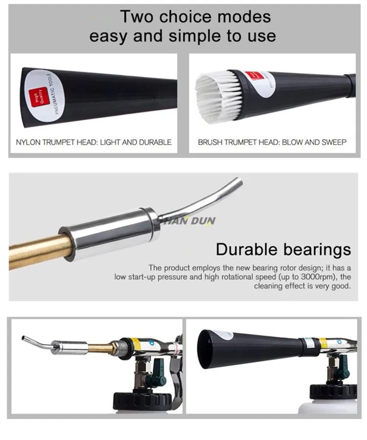 High pressure Bearing tornado gun/1000 ml car Interior wash air pulse gun/ tornado air cleaning gun