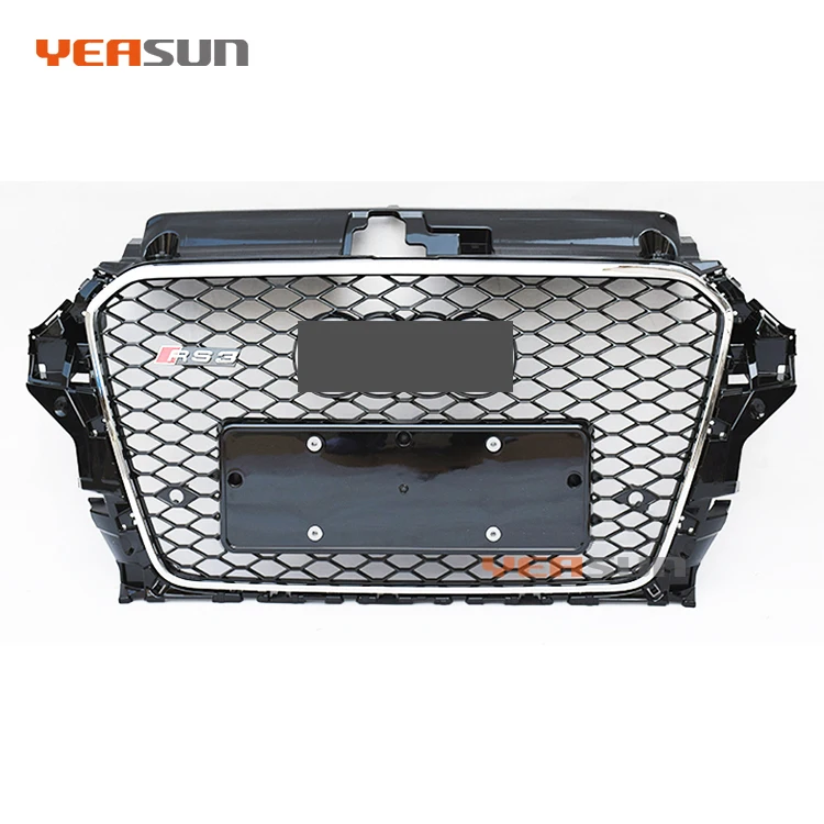 Глянцевая черная сотовая сетчатая решетка RS для Audi A3 S3 2013 2014 2015