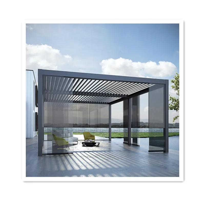 Pergola Canopy Patio Wood Pergola Chinese Style Timber Waterproof Customized Frame Sensor Outdoor Roof Garden Pergola