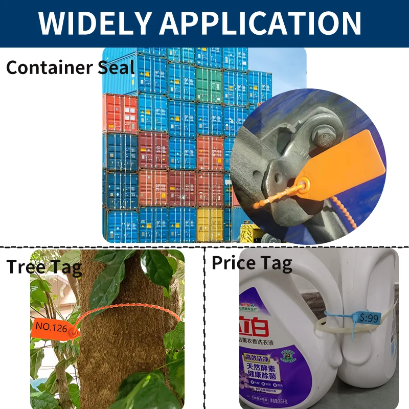 Truck Container Seal High Security Disposable Self Locking Pull Tight Locking Packaging Plastic Seal