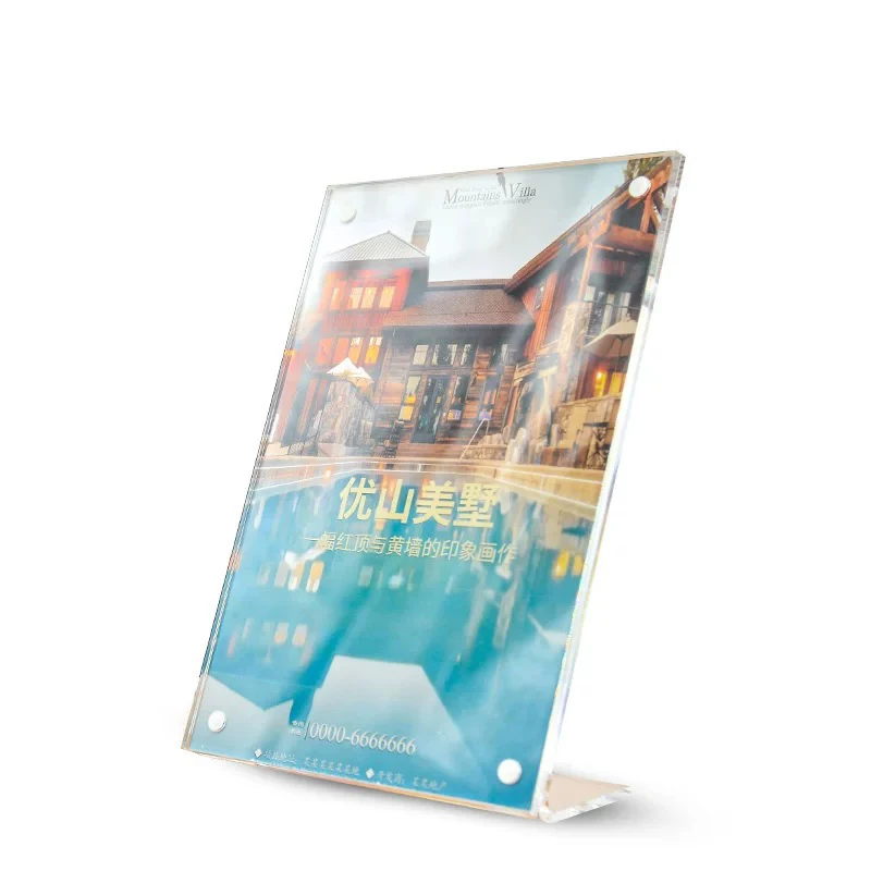 L Shape A4 A5 A6 A7 Horizontal And Vertical Type Transparent Acrylic Table Menu Price List Display Stands
