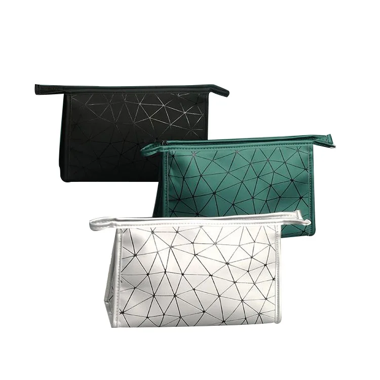 Toiletry Bag Cosmetic Eco Friendly Makeup bag Waterproof Leather Cosmetic Pouch With Portable Handle