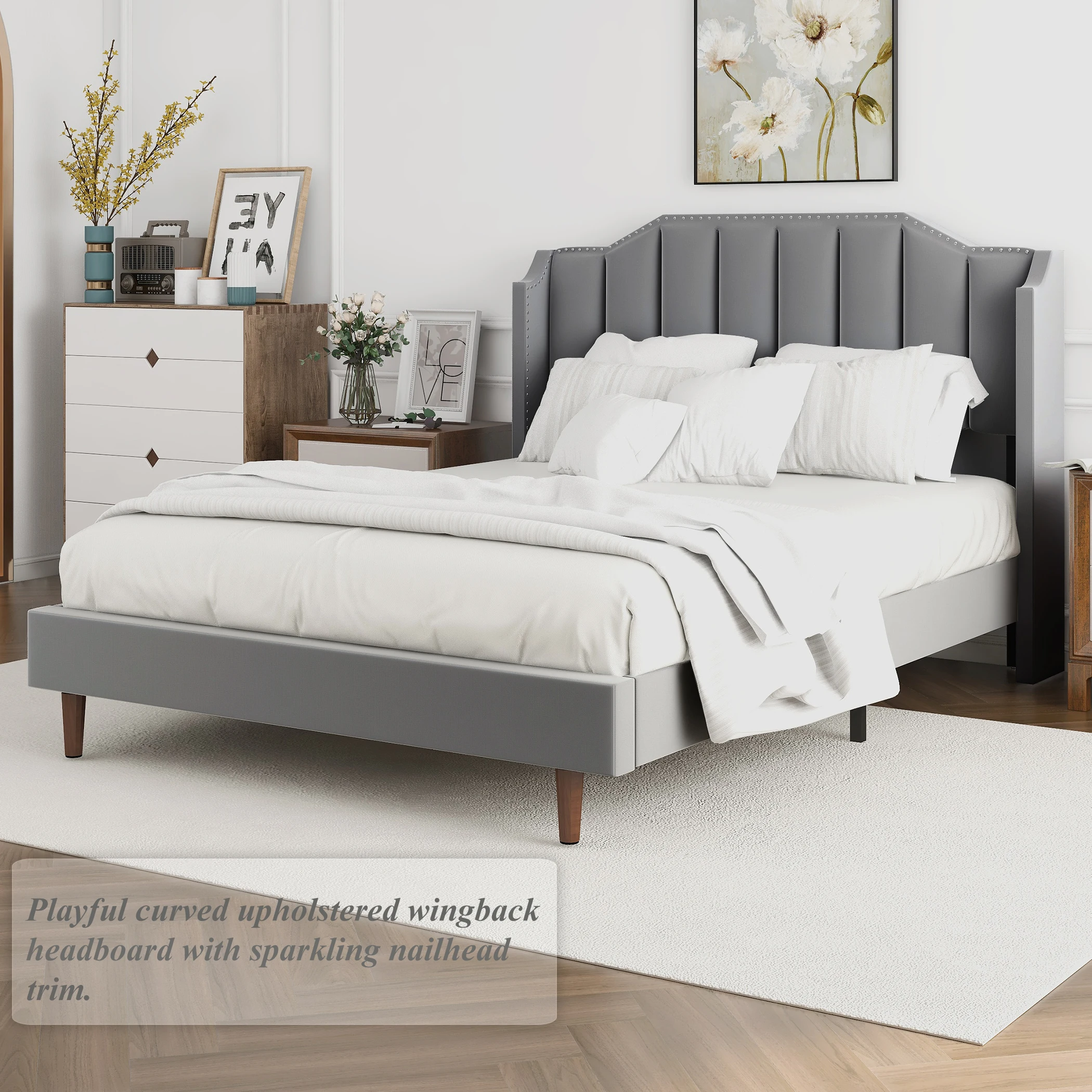 Kainice modern hotel bed room furniture adult double size wooden velvet bed frame upholstered split king adjustable bed base