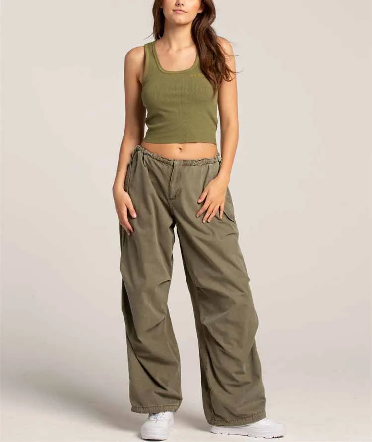 Wholesale cargo pants casual trouser woman pants women high waisted trousers pocket Baggy Cargo Women Pants