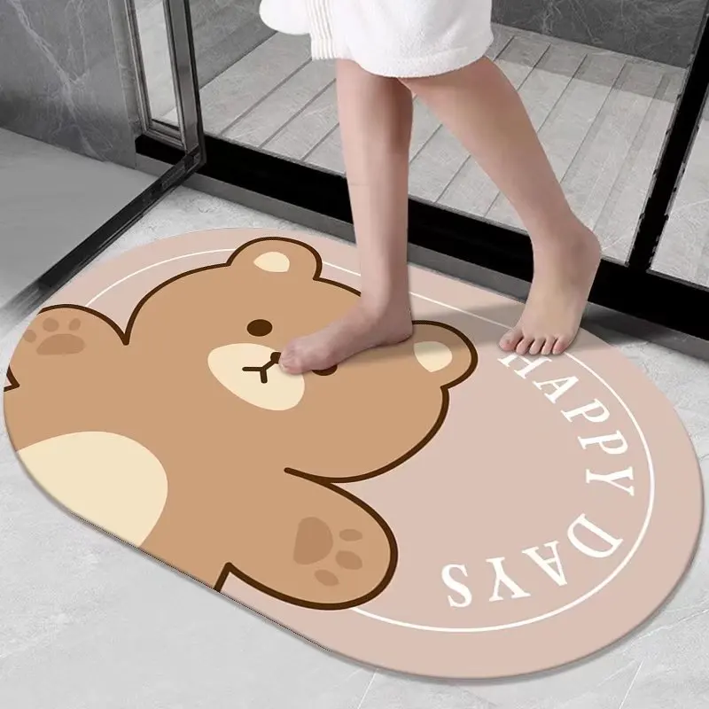 Customized Diatomaceous Stone Mat Super Water Absorbent Floor for bathroom